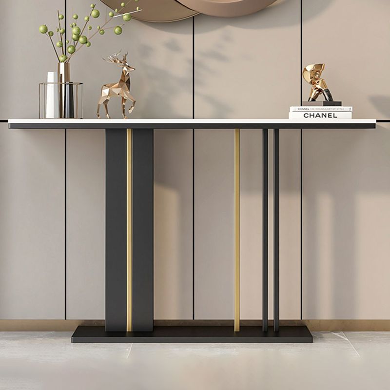 Tavolo da divano di divano console in marmo moderno tavolo da parte di rettangolo resistente alla sala per Hall