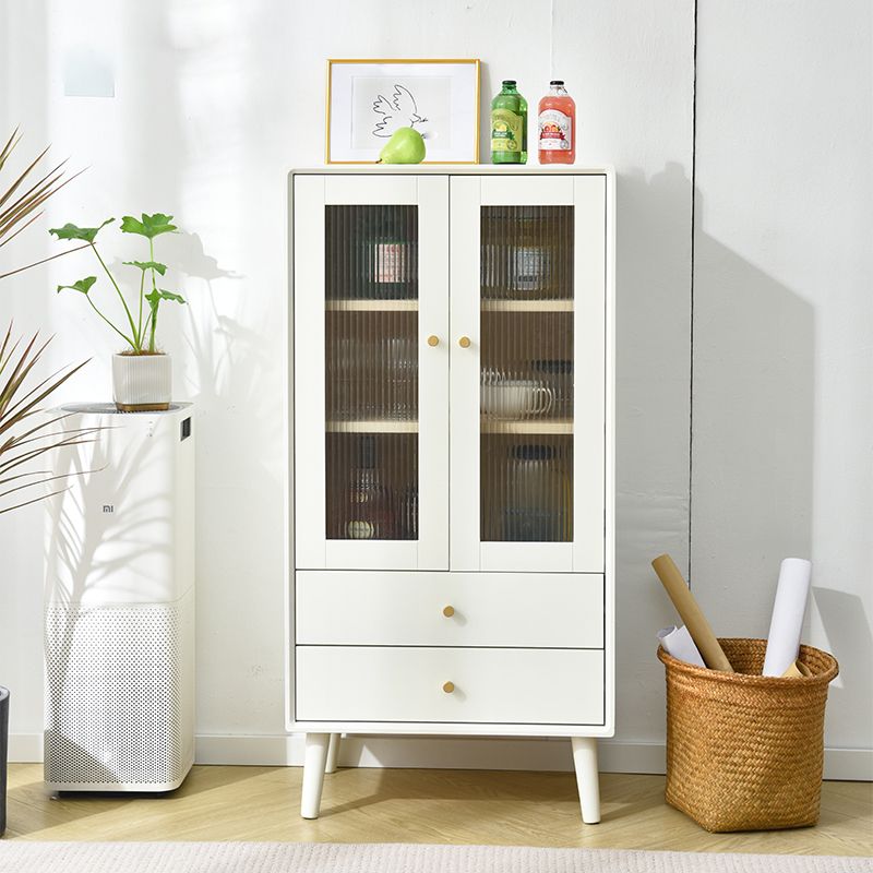 Modern Glass Paned Accent Cabinet 1-Door Solid Wood Chest with 2 Drawers Clearhalo 'Cabinets & Chests' 'cabinets_chests' 'furn' 'furn_cabinets_chests' 'Furniture' 'Living Room Furniture' 1200x1200_5847bfe0-1c24-4124-ade6-43b64ea4615f