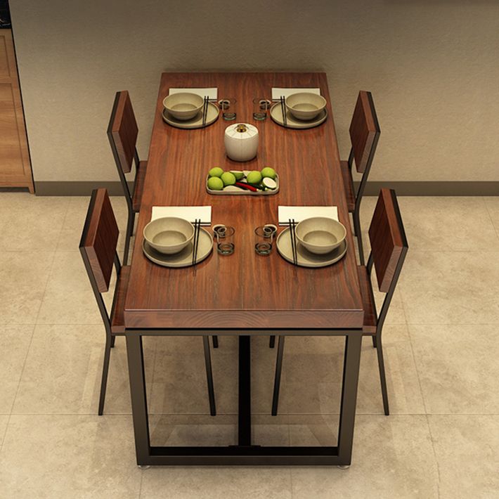 Industrial Dining Room Table Pine Solid Wood Table with Trestle Base for Home Kitchen Dinner Clearhalo ' dining_table' 'Dining Tables & Seating' 'Dining Tables' 'furn' 'furn_dining_table' 'Furniture' 'furniture_dining_table' 'Kitchen & Dining Furniture' 'kitchen&dining_furn' 'kitchen' 'kitchen_dining_table' 1200x1200_584848e5-d92c-4b0d-be49-370fc785b0d8