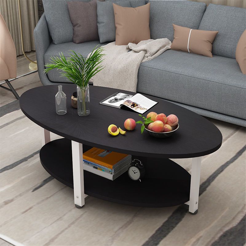 Solid Wood 4 Legs Coffee Table Modern Oval Coffee Table with Storage Clearhalo 'Coffee & Accent Tables' 'Coffee Tables' 'coffee_tables' 'furn' 'furn_coffee_tables' 'Furniture' 'Living Room Furniture' 1200x1200_5849d7dd-b91c-458d-a417-98c3768b5cbb