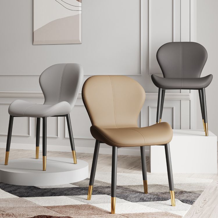 Leather Contemporary Home Side Chair Wingback Matte Finish Dining Chair Clearhalo ' kitchen&dining_furn' 'Dining Chairs' 'Dining Tables & Seating' 'dining_chair' 'furn' 'furn_dining_chair' 'Furniture' 'furniture_dining_chair' 'Kitchen & Dining Furniture' 'kitchen' 1200x1200_584ac788-92cd-4f36-9e31-0f03ded03830