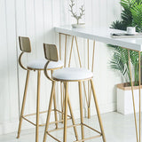 Modern Style Barstool Round Low Back Bar Stool with Metal Legs Clearhalo 'Bar Furniture' 'Bar Stools' 'bar_stools' 'furn' 'furn_bar_stools' 'Furniture' 'Kitchen & Dining Furniture' 1200x1200_584b4af6-ac4c-4e80-96db-04d8d01279be