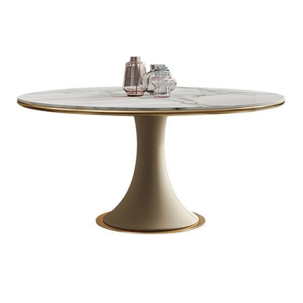 Traditional Round Luxury Dining Table White Sintered Stone Table with White Pedestal Base Clearhalo ' dining_table' 'Dining Tables & Seating' 'Dining Tables' 'furn' 'furn_dining_table' 'Furniture' 'furniture_dining_table' 'Kitchen & Dining Furniture' 'kitchen&dining_furn' 'kitchen' 'kitchen_dining_table' 1200x1200_584c4015-1fdb-49dc-876b-60b8ce44648c