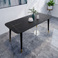 Rectangle Black Base Dining Table Modern Stone 4 Iron Legs Table Clearhalo 'Dining Tables & Seating' 'Dining Tables' 'dining_table' 'furn' 'furn_dining_table' 'Furniture' 'Kitchen & Dining Furniture' 1200x1200_584d0862-97e4-4e59-ac46-f896e20ad68f