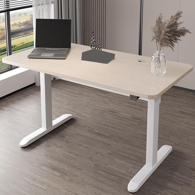Electric Height Adjustment Computer Desk Steel Legs T-Shape Base Office ...