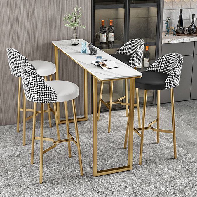 Living Room Bar Table 42-inch Height Stone Top and Metal Base Bistro Table Clearhalo 'Bar Furniture' 'Bar Tables' 'bar_tables' 'furn' 'furn_bar_tables' 'Furniture' 'furniture_bar_tables' 'Kitchen & Dining Furniture' 1200x1200_584faa0b-b8f0-4c11-8c22-70c75ab88c09