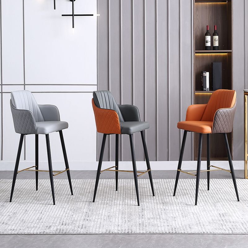 GLAM STYLE Barhocker Leder Rückenlehne Barhocker für Esszimmer
