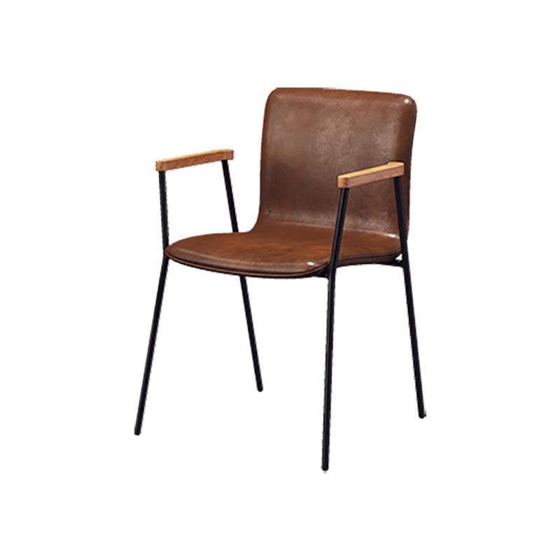 Industrial Faux Leather Dining Chairs Indoor-Outdoor Arm Chair Clearhalo 'Dining Chairs' 'Dining Tables & Seating' 'dining_chair' 'furn' 'furn_dining_chair' 'Furniture' 'Kitchen & Dining Furniture' 1200x1200_5853537c-d733-470a-b2b9-82c147a6198b