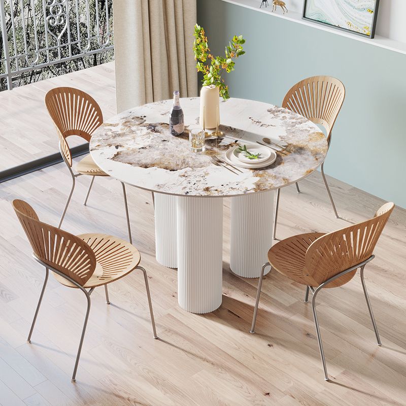 Contemporary Style Round 3 Legs Dining Table Stone Home Furniture for Indoor Clearhalo ' dining_table' 'Dining Tables & Seating' 'Dining Tables' 'furn' 'furn_dining_table' 'Furniture' 'furniture_dining_table' 'Kitchen & Dining Furniture' 'kitchen&dining_furn' 'kitchen' 'kitchen_dining_table' 1200x1200_585626e6-8aa2-4d17-b71f-3c844d197382