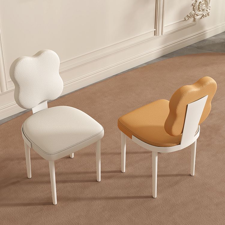 Silla de comedor lateral de cuero sinté de cuero sinté de falso interior contemporáneo