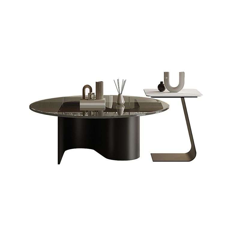 Contemporary Cocktail Table Glass Pedestal Coffee Cocktail Table Clearhalo 'Coffee & Accent Tables' 'Coffee Tables' 'coffee_tables' 'furn' 'furn_coffee_tables' 'Furniture' 'Living Room Furniture' 1200x1200_5858a1c2-d643-45c6-ba32-b590d615d197