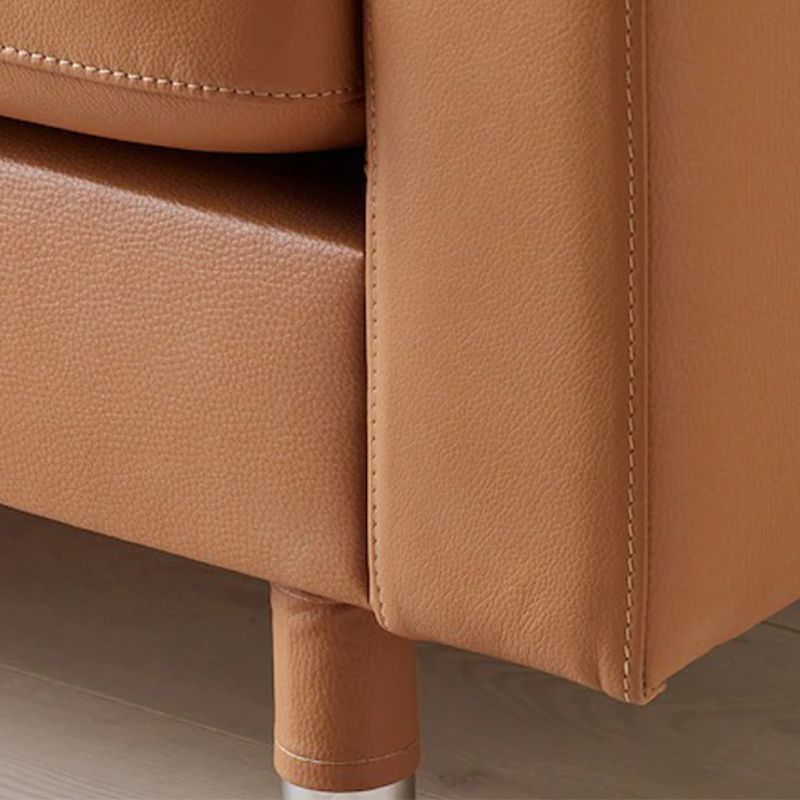 Square Arm Tufted Faux Leather Furniture Sectionals in Brown Clearhalo 'furn' 'furn_sectionals' 'Furniture' 'furniture_sectionals' 'Living Room Furniture' 'Sectionals' 1200x1200_585a7393-d87e-4210-85b4-5b71e05775de