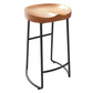 Taburete de bar contemporáneo de madera maciza Taburete de bar de metal con asiento contorneado