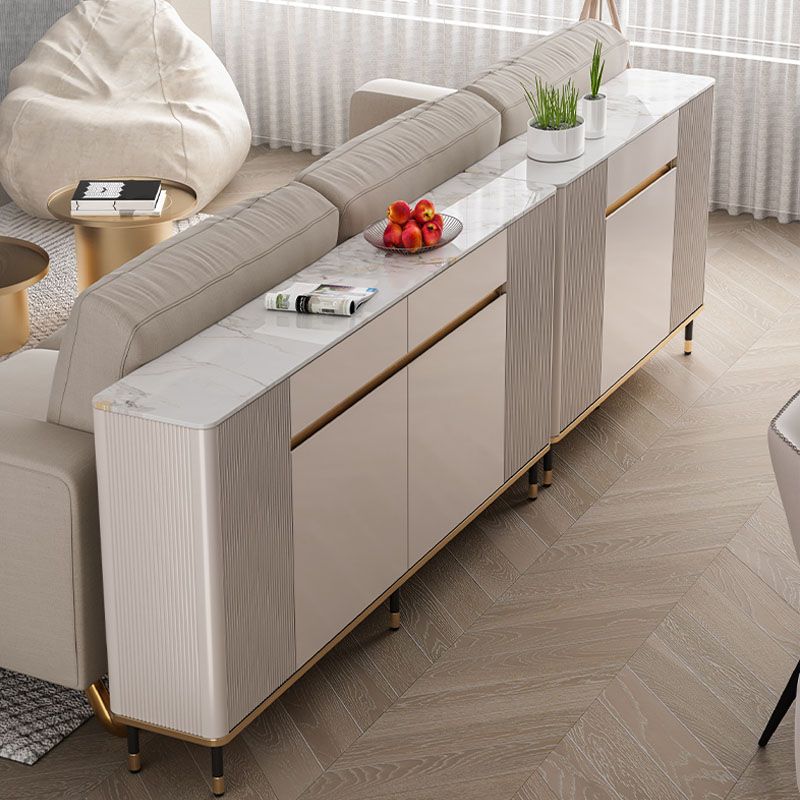 Contemporary Style Engineered Wood Buffet Stand Adjustable Shelving Credenza Clearhalo 'buffet_sideboard' 'Buffets & Sideboards' 'furn' 'furn_buffet_sideboard' 'Furniture' 'Kitchen & Dining Furniture' 1200x1200_585be4ed-8c63-41d3-bae6-6c3d25a017cd