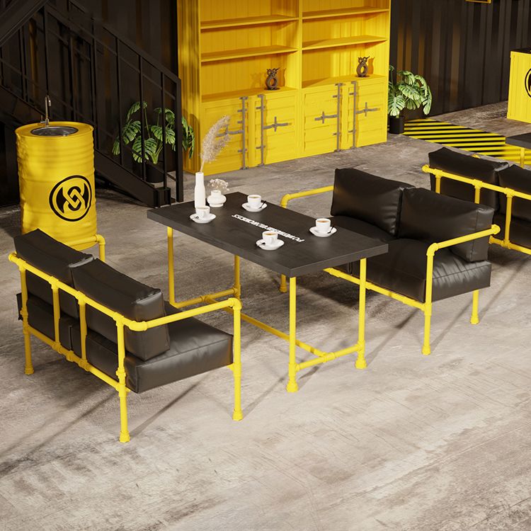 Industrial Style Dining Table Solid Wood Dining Table with Trestle Base Clearhalo 'Dining Tables & Seating' 'Dining Tables' 'dining_table' 'furn' 'furn_dining_table' 'Furniture' 'furniture_dining_table' 'Kitchen & Dining Furniture' 'kitchen' 'kitchen_dining_table' 1200x1200_585d7dcd-e810-49cf-bdc7-df541b79b820