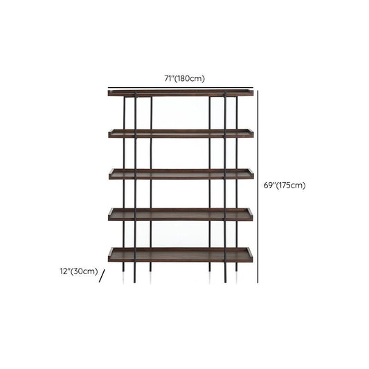 Wooden Standard Bookcase Industrial Open Back Bookshelf with Shelves Clearhalo 'Bookcases' 'furn' 'furn_bookcases' 'Furniture' 'Office Furniture' 1200x1200_585f1630-1a9a-4075-b7fa-d4690486aec8