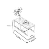 Stone 21.65-inch Rectangular Side Table 1-shelf 1-Drawer Withe/Grey End Table