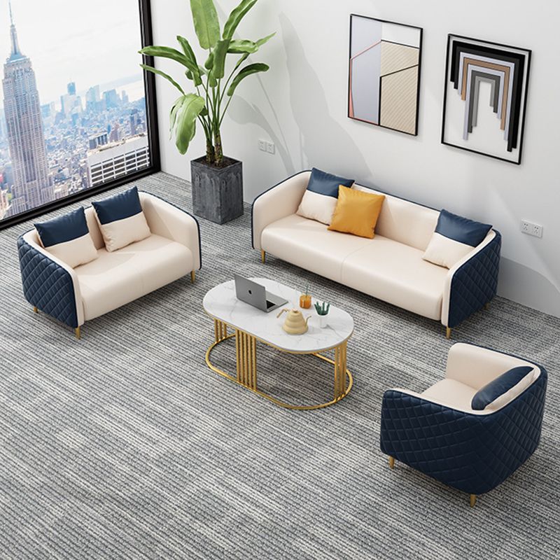 Leather Tuxedo Arm Sofa Contemporary Tight Back Sofa with Pillow Clearhalo 'furn' 'furn_sofas' 'Furniture' 'Living Room Furniture' 'Sofa' 'sofas' 1200x1200_586049fc-7f25-4df5-b6e2-738f6558ef5c