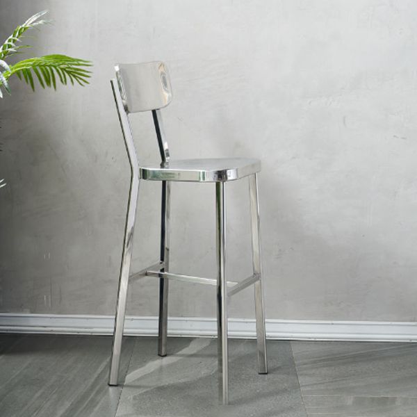 Tabouret de style de style industriel Silver Metal Barstol pour le salon
