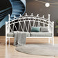 Glam Metal DayBed with Headboard 45.27" Tall Crown Themed Bed
