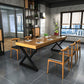 Ensemble de table à manger industrielle à double piédestal, ensemble de dinette en bois massif 1/2/7 pièces