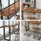 Juego de mesa de bar moderno, mesa de mostrador rectangular de madera de pino de 1/2/5 piezas con taburetes altos