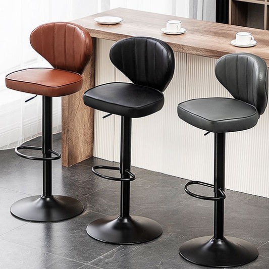Modern Backrest Liftable Stool Steel Cashier Bar Stool with Leather Cushion Clearhalo 'Bar Furniture' 'Bar Stools' 'bar_stools' 'furn' 'furn_bar_stools' 'furniture_bar_stools' 'Kitchen & Dining Furniture' 'kitchen&dining_furn' 'kitchen' 'kitchen_furn' Furniture' 1200x1200_5866af35-f1db-43fd-accd-8a408d284db3
