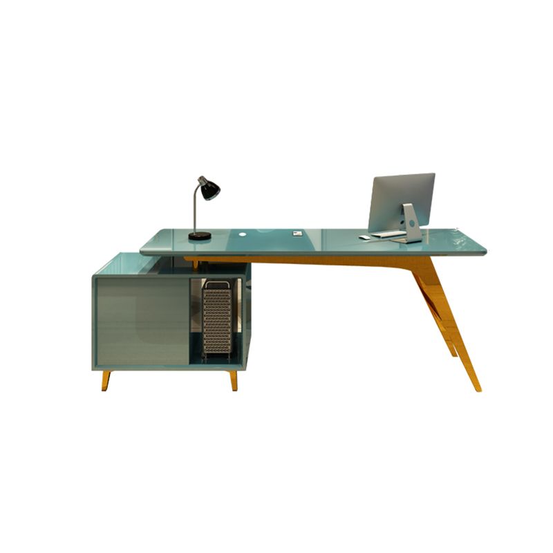 23.6" Wide Office Desk with 3 Storage Drawers Computer Desk Artificial Wood Clearhalo 'furn' 'furn_office_desk' 'Furniture' 'Office Desks' 'Office Furniture' 'office_desk' 1200x1200_58671f21-3a06-43bf-9279-886bc0efd781