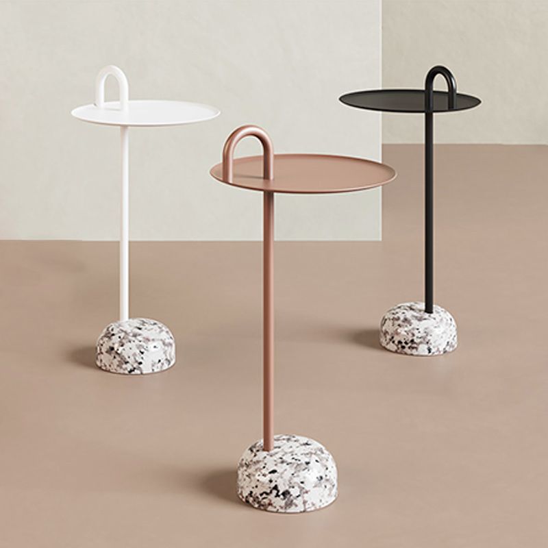 Pedestal Accent Side Table Metal Tray Top Side End Snack Table Clearhalo 'Coffee & Accent Tables' 'End & Side Tables' 'end_side_tables' 'furn' 'furn_end_side_tables' 'Furniture' 'Living Room Furniture' 1200x1200_58679c60-4aed-4483-9771-1b62ae2be5c9