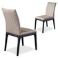 Contemporary Dining Chair Faux Leather and Wood Side Chair for Home