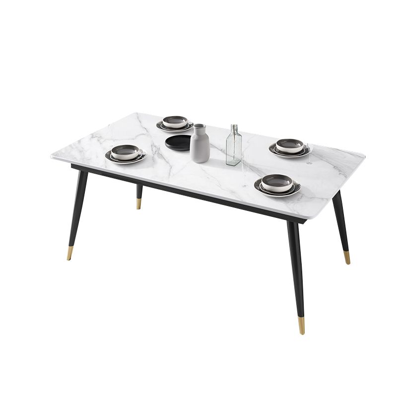 Glam Rectangle 1/3/4/5/7 Pieces Dinette Set Metal Legs Indoor Dining Table Set Clearhalo 'Dining Room Sets' 'Dining Tables & Seating' 'dining_room_set' 'furn' 'furn_dining_room_set' 'Furniture' 'Kitchen & Dining Furniture' 1200x1200_586815e9-ee7b-4256-8d8c-11f121eafe2a