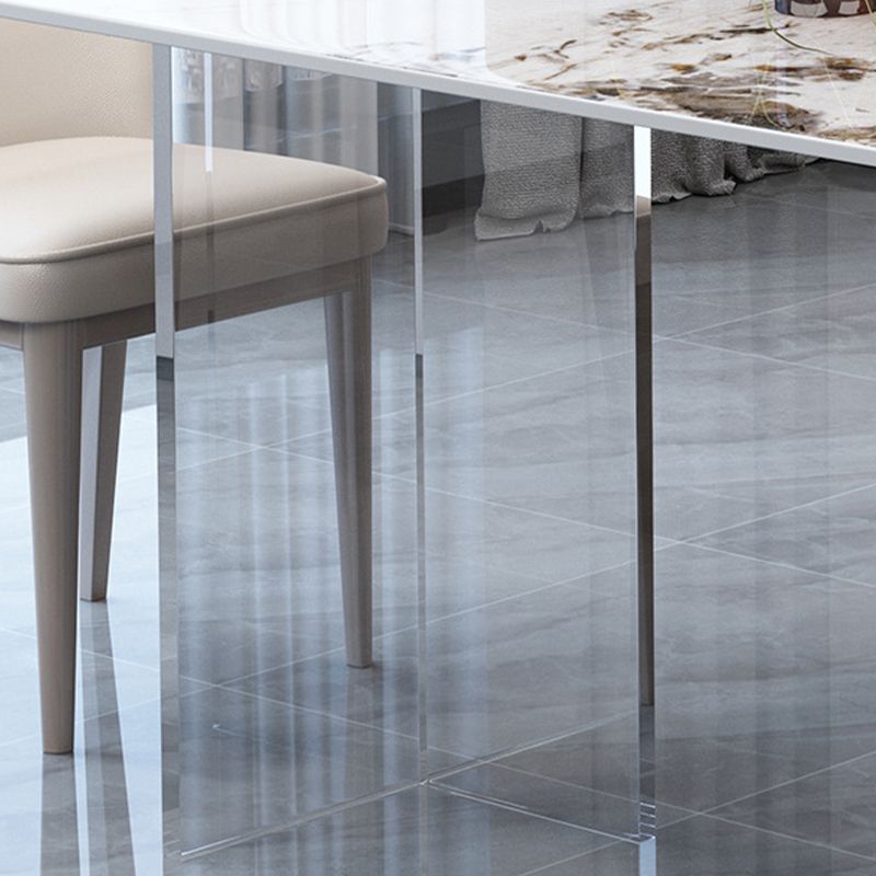 Table de salle à manger rectangulaire en pierre du milieu du siècle pour la maison