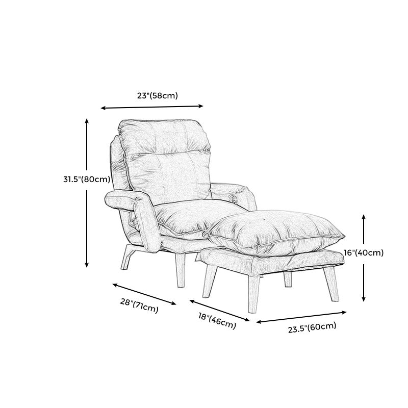 23,62 "largeur x 27,95" chaise convertible profonde avec quatre jambes de base et biscuit en arrière