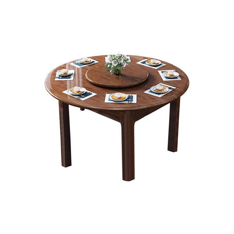 30.7''H Modern Brown Extendable Table Solid Wood Round Dining Table with 4 Legs Base Clearhalo ' dining_table' 'Dining Tables & Seating' 'Dining Tables' 'furn' 'furn_dining_table' 'Furniture' 'furniture_dining_table' 'Kitchen & Dining Furniture' 'kitchen&dining_furn' 'kitchen' 'kitchen_dining_table' 1200x1200_586ad7fb-007f-45ca-998e-b72582d9104e