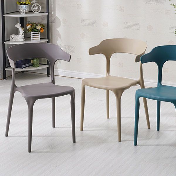 Modern Style Stackable Chairs Dining Armless Open Back Chair with Plastic Legs for Kitchen Clearhalo ' kitchen&dining_furn' 'Dining Chairs' 'Dining Tables & Seating' 'dining_chair' 'furn' 'furn_dining_chair' 'Furniture' 'furniture_dining_chair' 'Kitchen & Dining Furniture' 'kitchen' 1200x1200_586c0b53-fff0-4c72-a156-9fad1dda5c9f