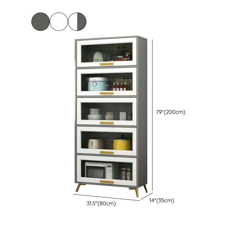 Sideboard in legno in legno ingegnerizzato in stile glam con porta di vetro