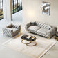 Tufted Contemporary Sofa in Gray 30.31" High Tuxedo Arm Sofa