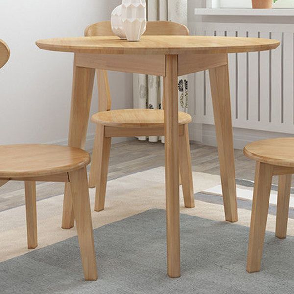 Modern Rubber Wood Dinette Set 1/2/4/5/7 Pieces Round Beige Dining Table Set Clearhalo 'Dining Room Sets' 'Dining Tables & Seating' 'dining_room_set' 'furn' 'furn_dining_room_set' 'Furniture' 'furniture_dining_room_set' 'Kitchen & Dining Furniture' 1200x1200_586e675b-350b-4393-a7ce-03f28a56044d