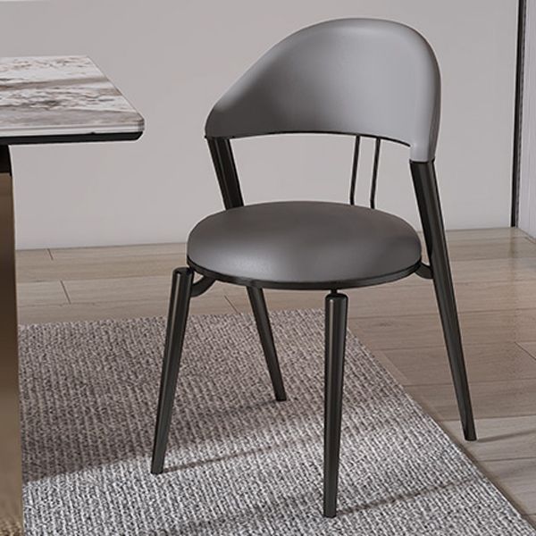 Glam Style Leather Dining Side Chair Open Back Indoor Dining Chair Clearhalo 'Dining Chairs' 'Dining Tables & Seating' 'dining_chair' 'furn' 'furn_dining_chair' 'Furniture' 'furniture_dining_chair' 'Kitchen & Dining Furniture' 1200x1200_586e74ec-b4e6-4738-a6c7-9bc01a3679d2