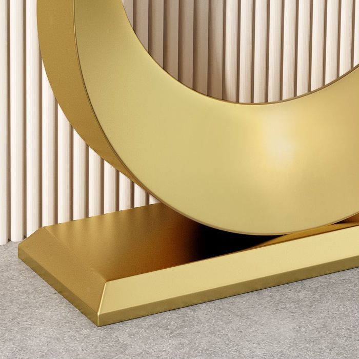 Contemporary Console Accent Table Antique Finish Half Moon Console Sofa Table in Stone Clearhalo 'Console Tables' 'console_tables' 'Entry & Mudroom Furniture' 'furn' 'furn_console_tables' 'Furniture' 1200x1200_586e77bd-5033-418e-9667-e6cf80eb9eee