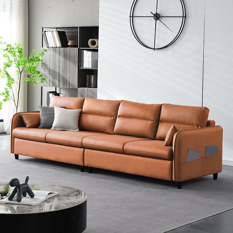 Modern Square Arm Sofa 4-Seat Couch with Pillow Back Cushions and Storage Clearhalo 'furn' 'furn_sofas' 'Furniture' 'furniture_sofas' 'Living Room Furniture' 'Sofa' 'sofas' 1200x1200_586eb6bc-f0ff-48db-ad38-4e6e3d2b5261