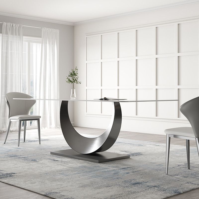 Modern Dining Room Set 1/3/4/5/8 Pcs Sintered Stone Top Table with Wingback Chairs Clearhalo 'Dining Room Sets' 'Dining Tables & Seating' 'dining_room_set' 'furn' 'furn_dining_room_set' 'Furniture' 'Kitchen & Dining Furniture' 1200x1200_586f8aae-d08d-4368-ad14-5e1200a36761