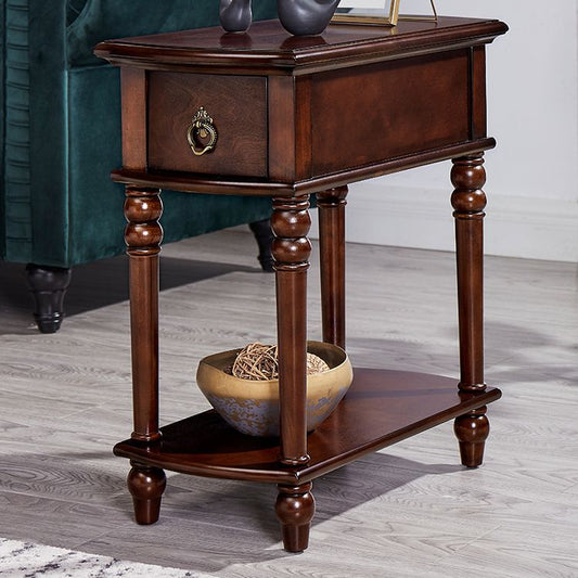 Modern Rectangular End Table 23" Tall 4 Legs Solid Wood Side Table