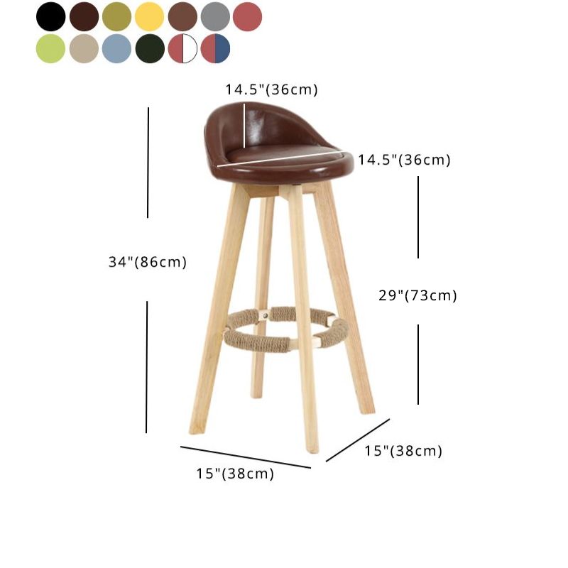 Modern Armless Backrest Counter Stool Wood Living Room Bar Stool with Cushion and Pedal Clearhalo 'Bar Furniture' 'Bar Stools' 'bar_stools' 'furn' 'furn_bar_stools' 'furniture_bar_stools' 'Kitchen & Dining Furniture' 'kitchen&dining_furn' 'kitchen' 'kitchen_furn' Furniture' 1200x1200_587094c2-4437-4b2e-8be9-3ab408183132