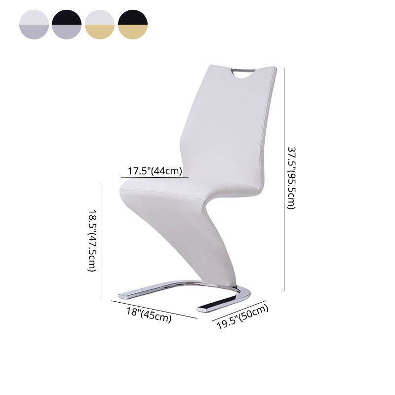 Scandinavian Style Faux Leather Dining Chairs Solid Back Chair for Kitchen (Set of 2) Clearhalo ' kitchen&dining_furn' 'Dining Chairs' 'Dining Tables & Seating' 'dining_chair' 'furn' 'furn_dining_chair' 'Furniture' 'furniture_dining_chair' 'Kitchen & Dining Furniture' 'kitchen' 1200x1200_5872528c-c8f0-428f-94b0-071079bc6f14