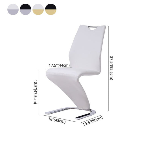 Scandinavian Style Faux Leather Dining Chairs Solid Back Chair for Kitchen (Set of 2) Clearhalo ' kitchen&dining_furn' 'Dining Chairs' 'Dining Tables & Seating' 'dining_chair' 'furn' 'furn_dining_chair' 'Furniture' 'furniture_dining_chair' 'Kitchen & Dining Furniture' 'kitchen' 1200x1200_5872528c-c8f0-428f-94b0-071079bc6f14