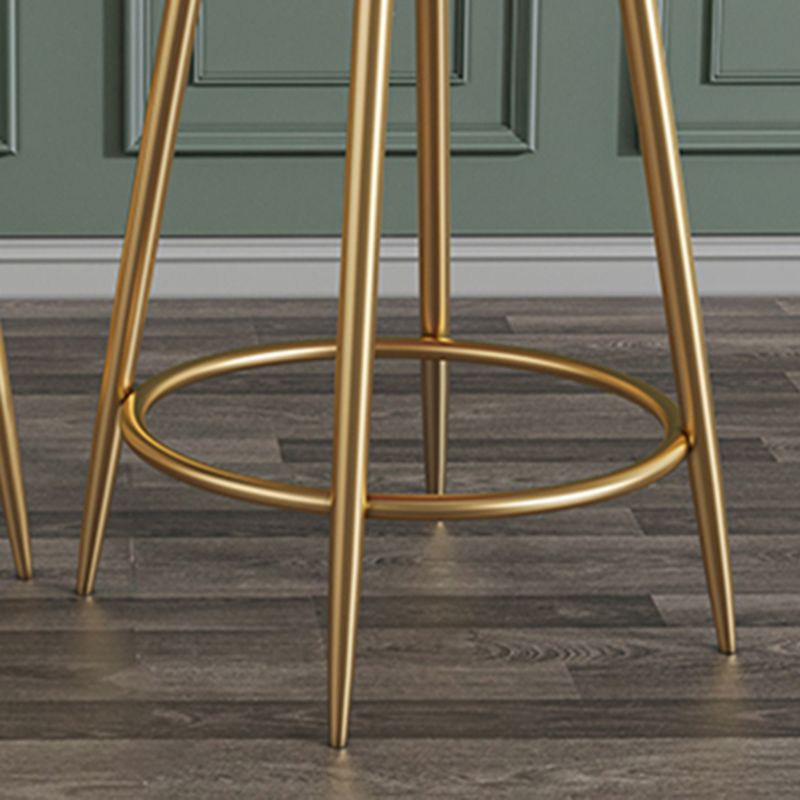 Glam Round Bar and Counter Stool Metal Low Back Stool with 4 Legs Clearhalo 'Bar Furniture' 'Bar Stools' 'bar_stools' 'furn' 'furn_bar_stools' 'Furniture' 'furniture_bar_stools' 'Kitchen & Dining Furniture' 1200x1200_587279ef-c714-451b-8fca-8baca4cf71f8
