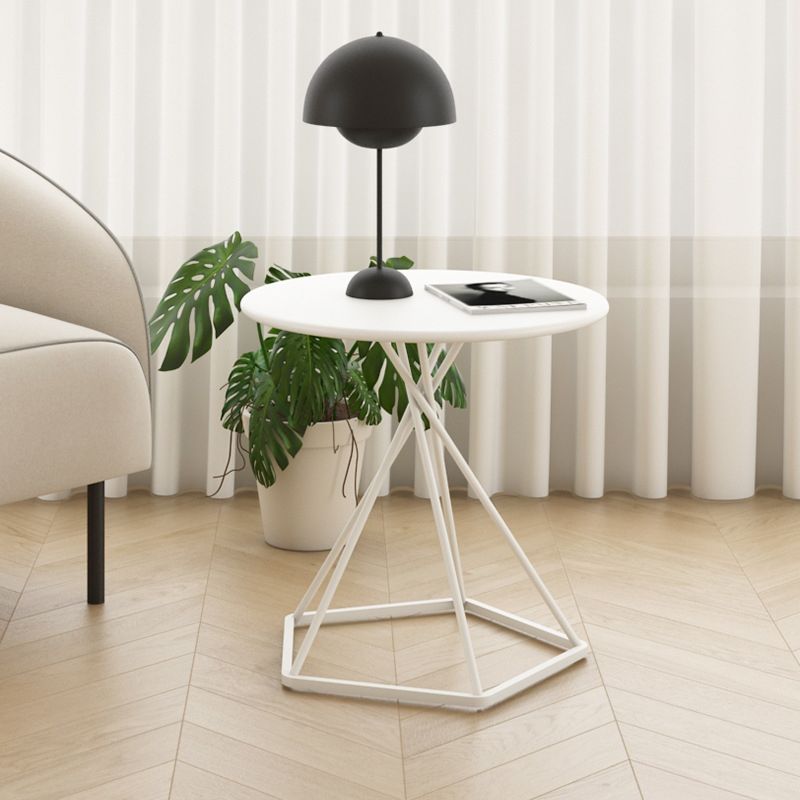 Metal Frame End Table Solid Color Round Side End Table for Living Room Clearhalo 'Coffee & Accent Tables' 'End & Side Tables' 'end_side_table' 'Furniture' 'furniture_end_side_table' 'Living Room Furniture' 1200x1200_5872fe8d-c254-470a-a6dd-509855bebb8b