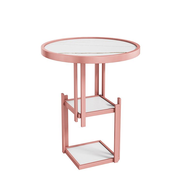 Moderno comodino aperto in pietra top 2-scaffali 22 pollici H Tavolo da notte