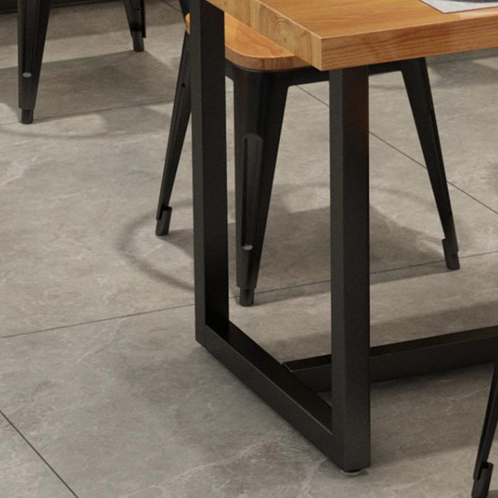 Industrial Pine Solid Wood Table Rectangle Dining Table with Trestle Base Clearhalo 'Dining Tables & Seating' 'Dining Tables' 'dining_table' 'furn' 'furn_dining_table' 'Furniture' 'Kitchen & Dining Furniture' 1200x1200_58746256-05f7-42ed-8168-2c95b635eebb